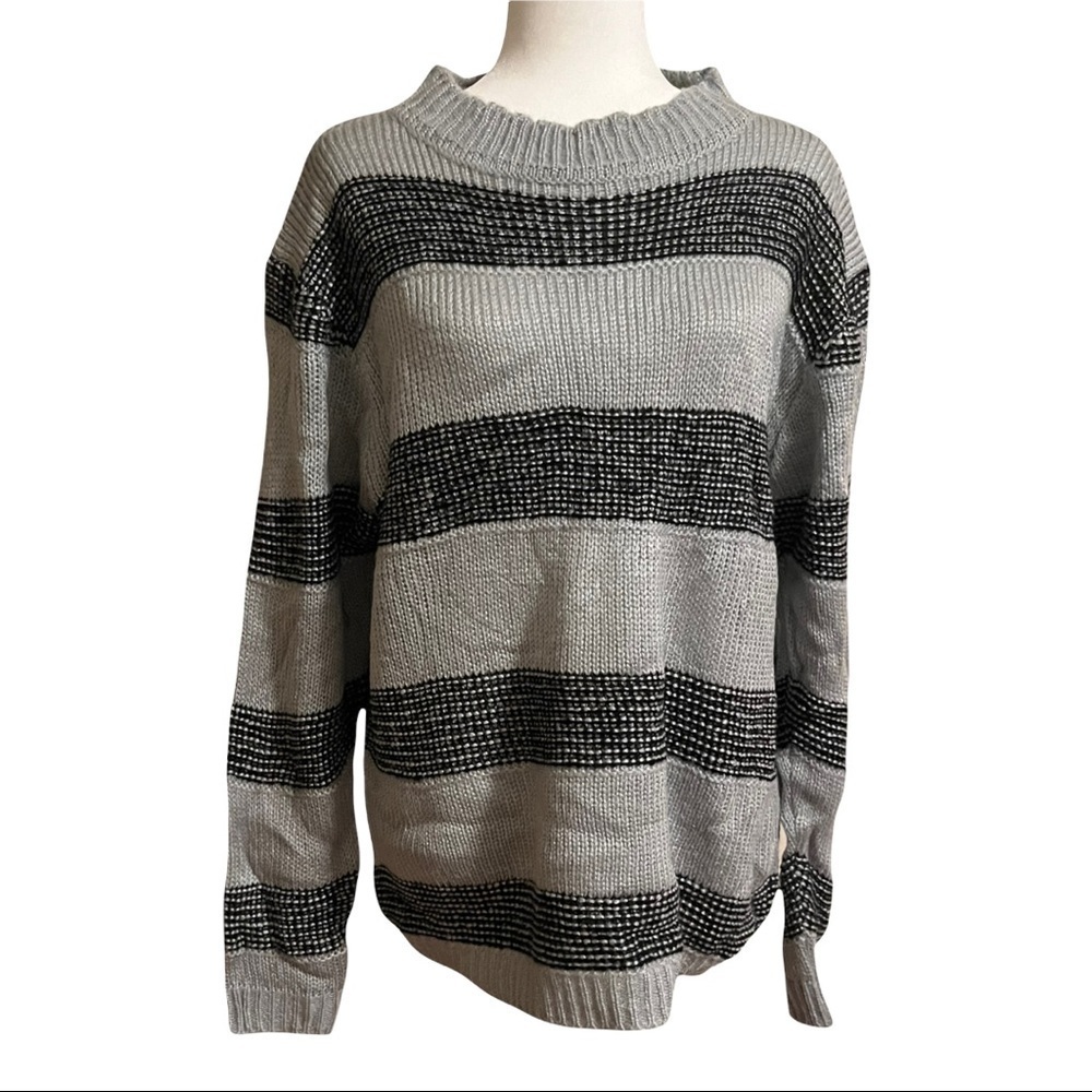 Striped Knit Oversized Sweater Size L